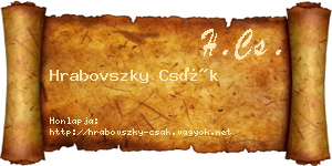Hrabovszky Csák névjegykártya